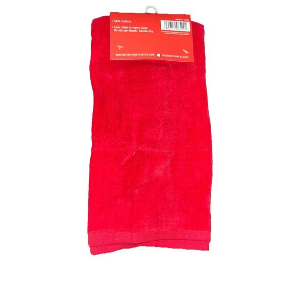 Holiday Domestics Red Christmas Tree Tea Towel Set - Velour Appliqué NEW - Picture 5 of 7